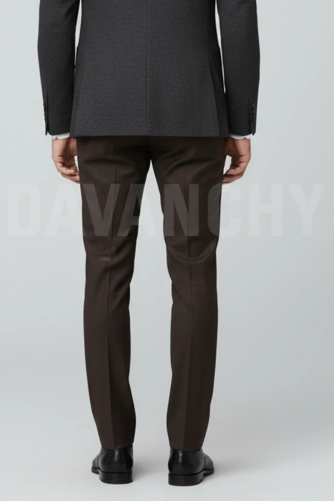 Premium Brown Formal Pant for Men-Back