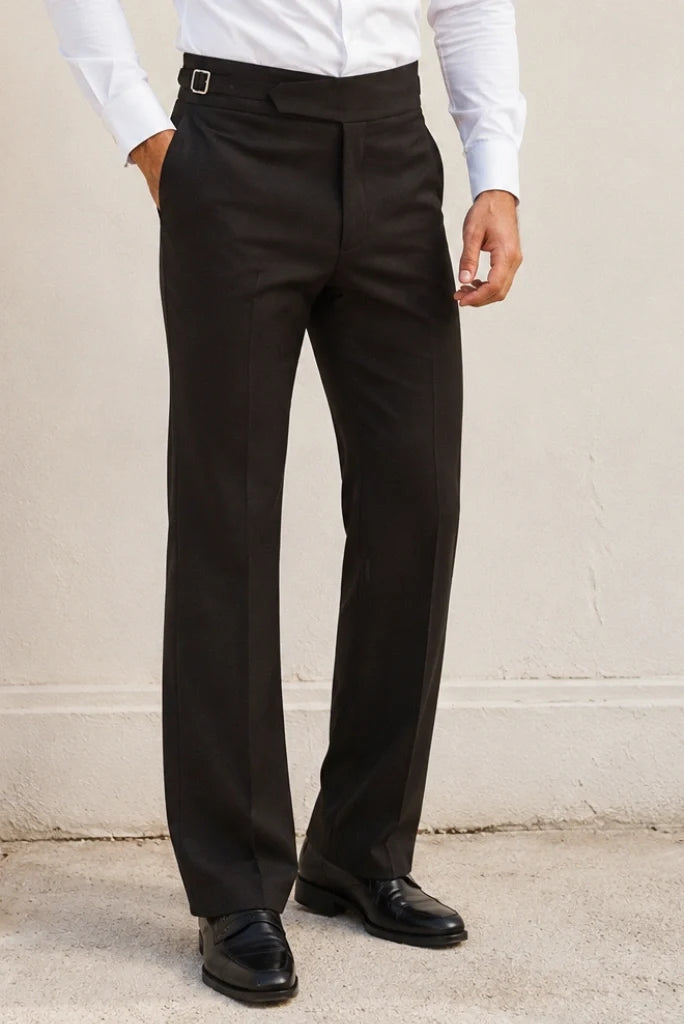 Men Dark Brown Gurkha Pants-Front