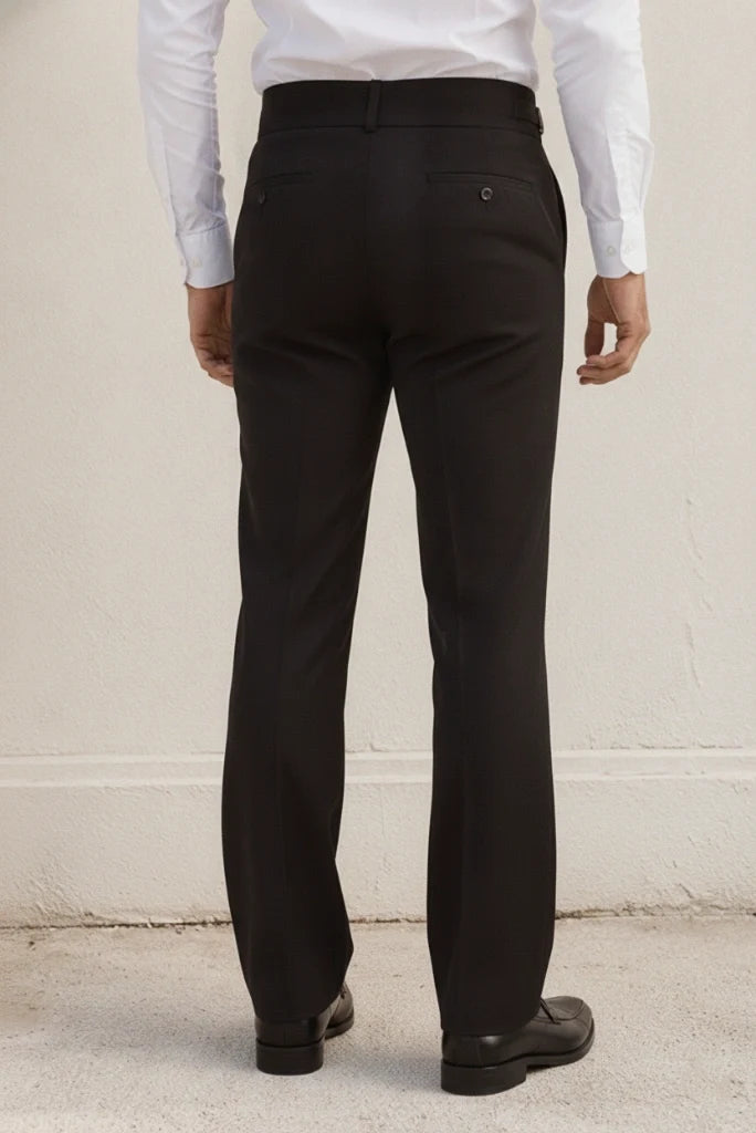 Men Formal Trousers High Waist Pants-Back