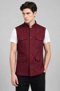 Men Maroon Hunter Jacket-Front