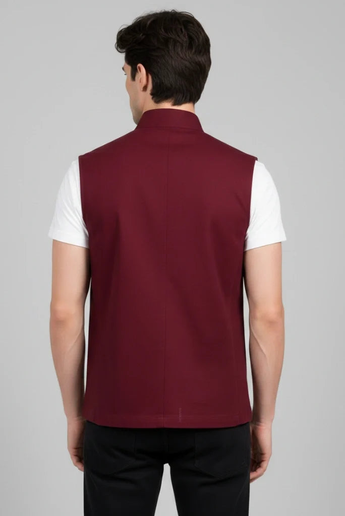 Premium Maroon Hunter Jacket for Men-Back