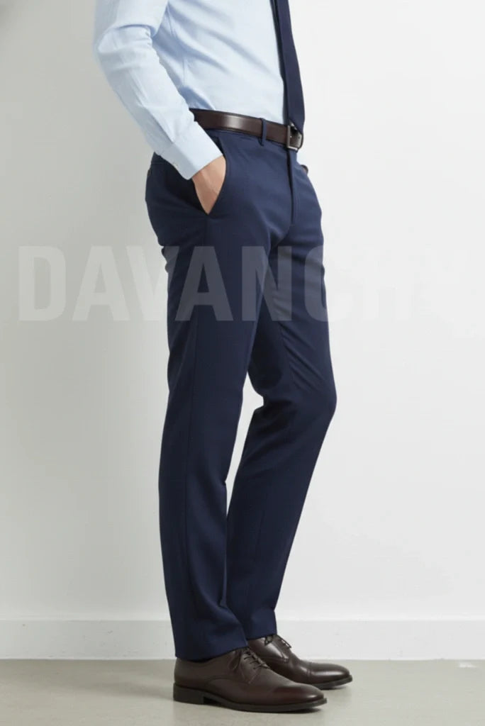 Navy Blue Formal Pant for Men-Side