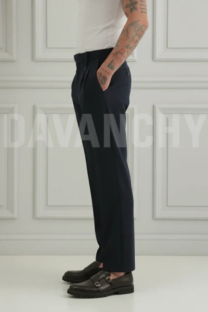 Men Classic Formal Pant Button Closure-Side
