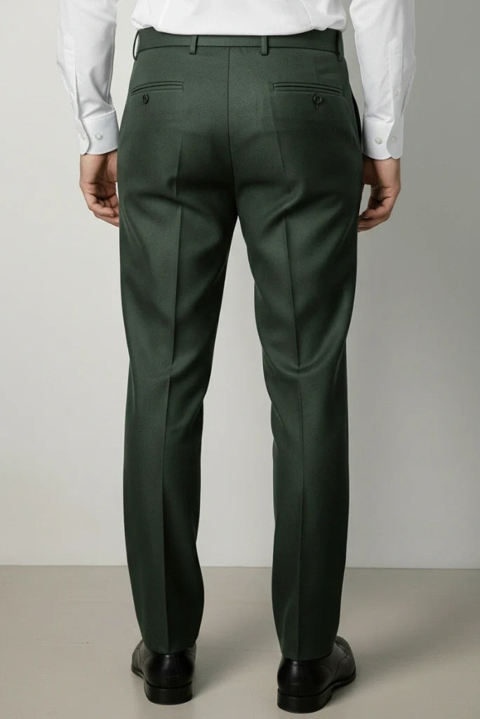 Business and Wedding Wear Formal Olive Green Pant DVY-Back