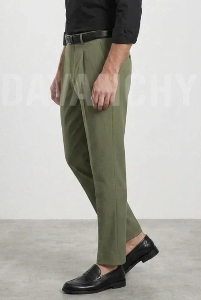 Men Formal Sage Green Trouser-Side