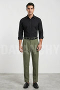 Men Sage Green Premium Formal Trouser-Front
