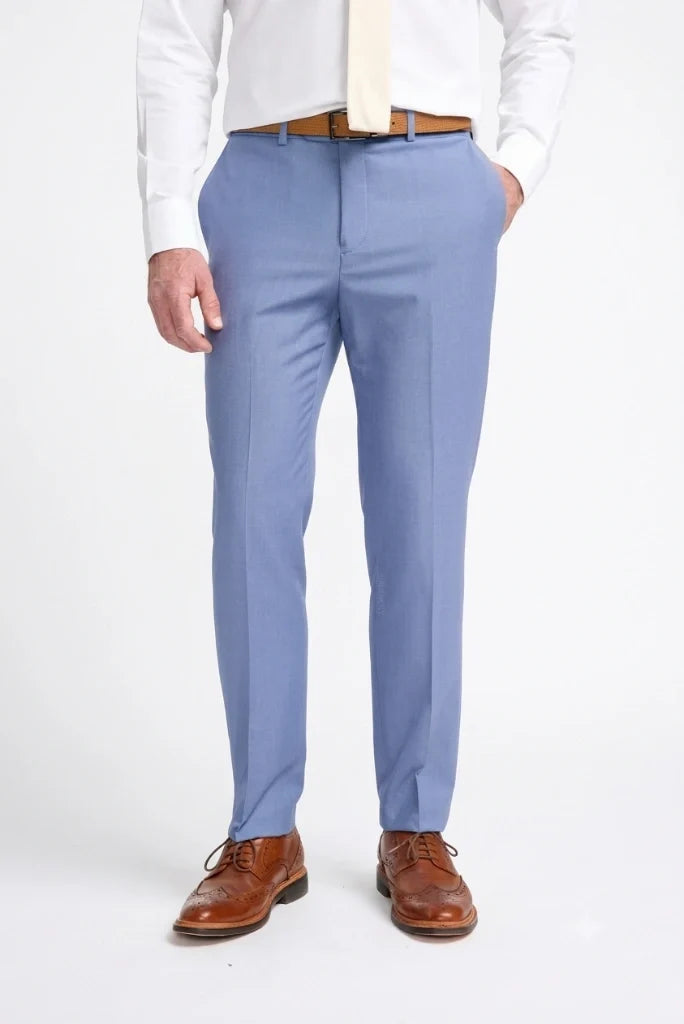 Men Premium Blue Formal Comfortable Pant-Front
