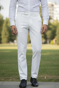 Men White Wedding Pant-Front