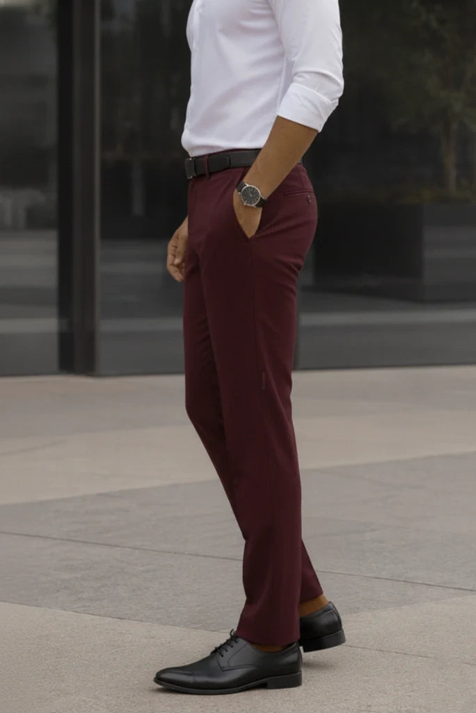 Wine Business Wear Trouser-Side