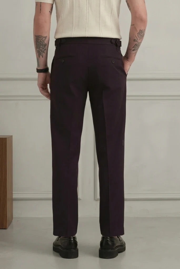 Wine Formal Gurkha Style Pant-Back