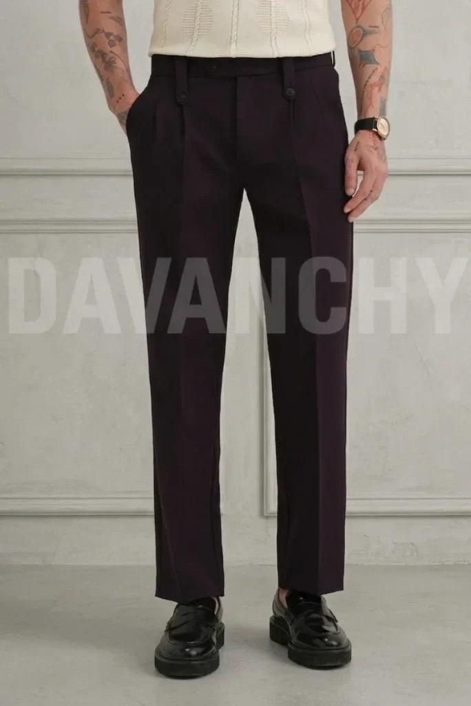 Men Premium Formal Button Tab Pant-Front