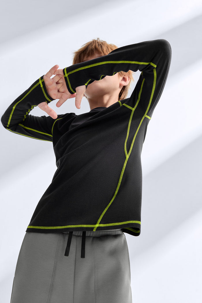 Long Sleeve Sport Tee **Charcoal Black**
