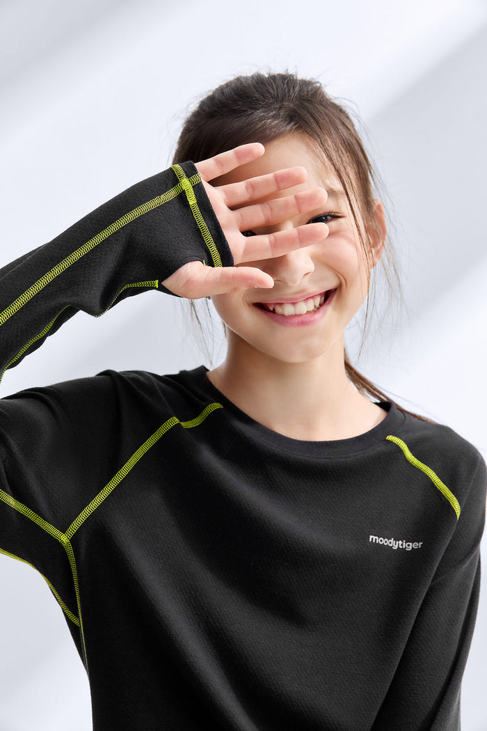 Long Sleeve Sport Tee **Charcoal Black**