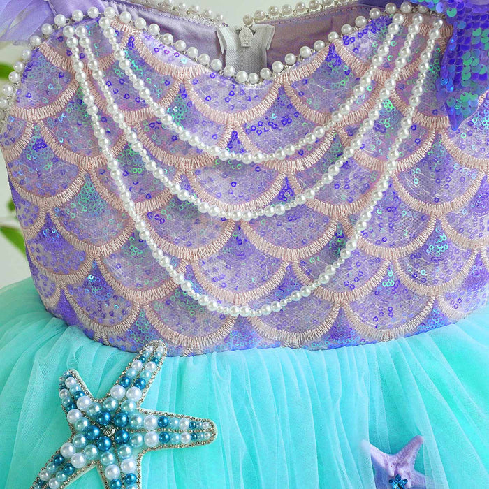 Mermaid Princess Flower Girl Dress with Sequin Bodice Party Gown J891