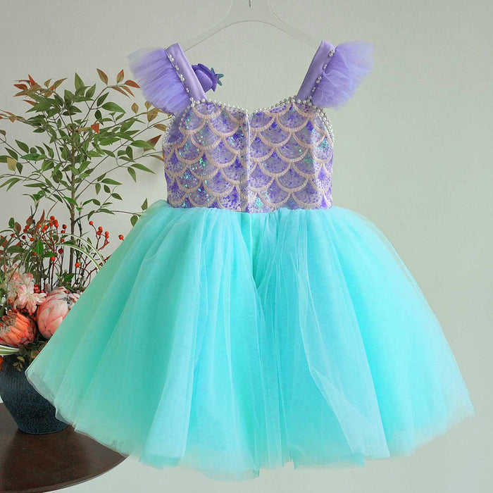 Mermaid Princess Flower Girl Dress with Sequin Bodice Party Gown J891
