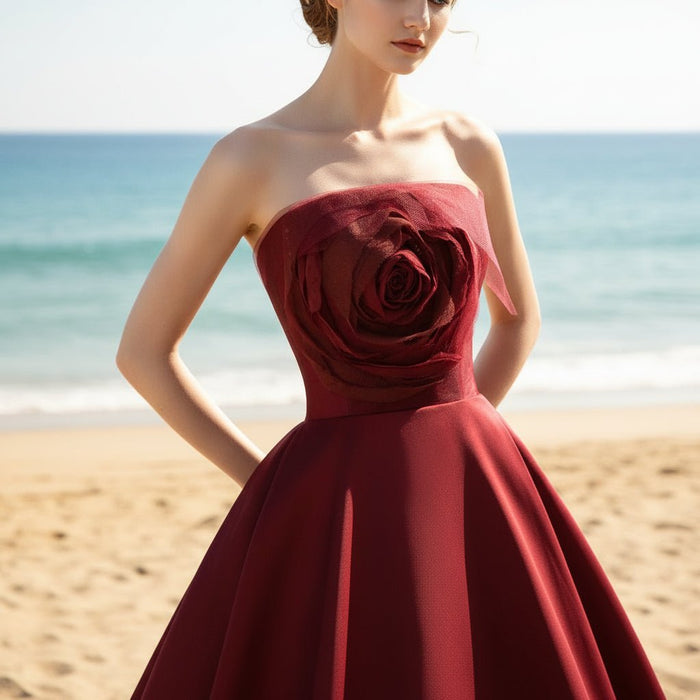 Midi and Short Wedding Dress Formal Gown with Pocket - Rosymae