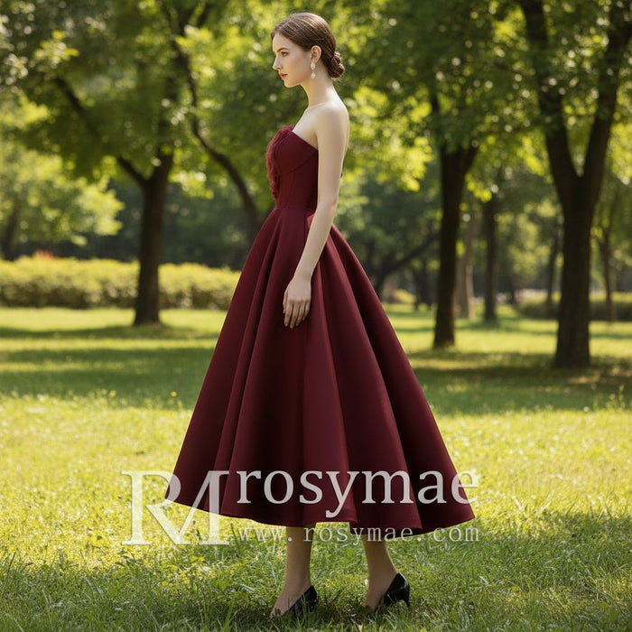 Midi and Short Wedding Dress Formal Gown with Pocket - Rosymae