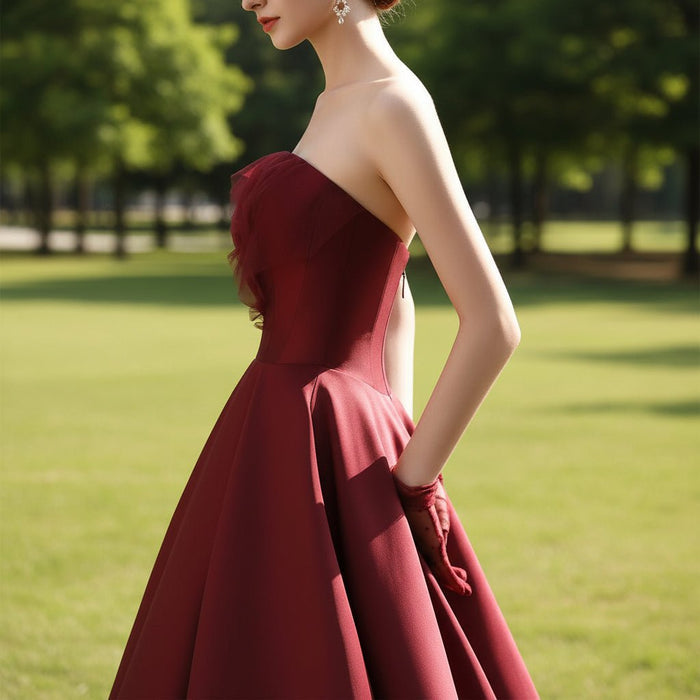 Midi and Short Wedding Dress Formal Gown with Pocket - Rosymae