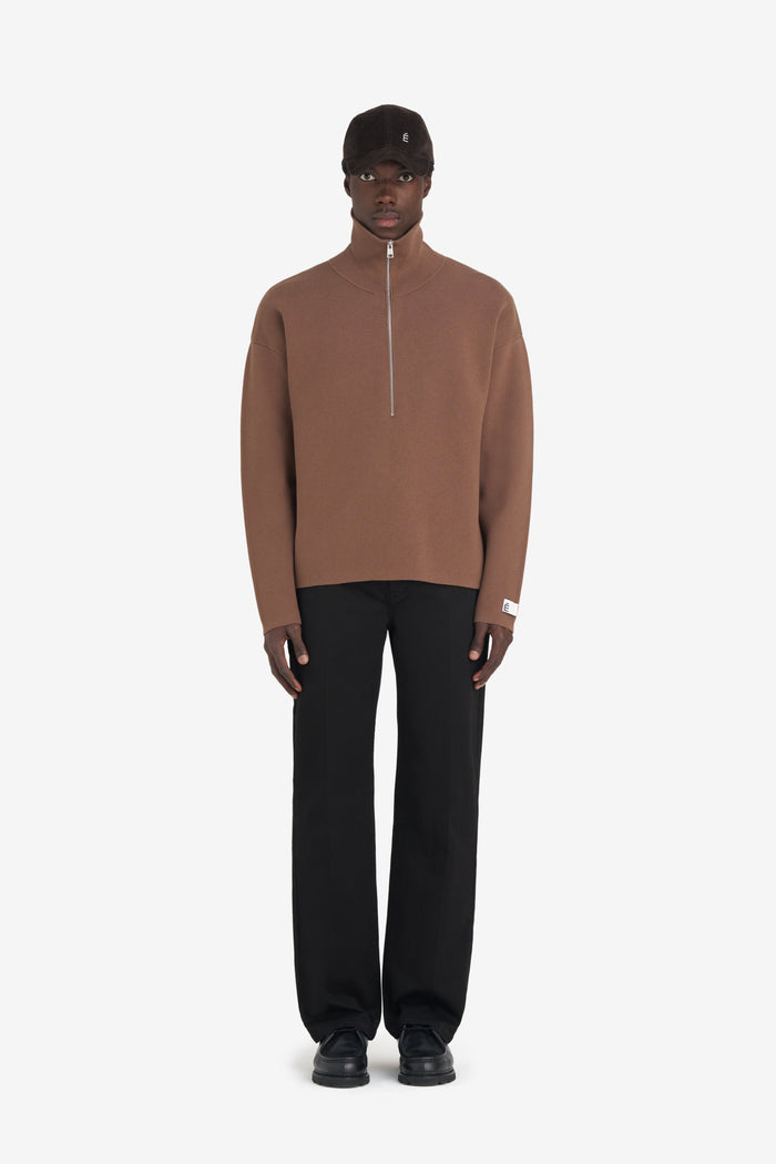 ETUDES STUDIO MILANO HALF ZIP BROWN 3