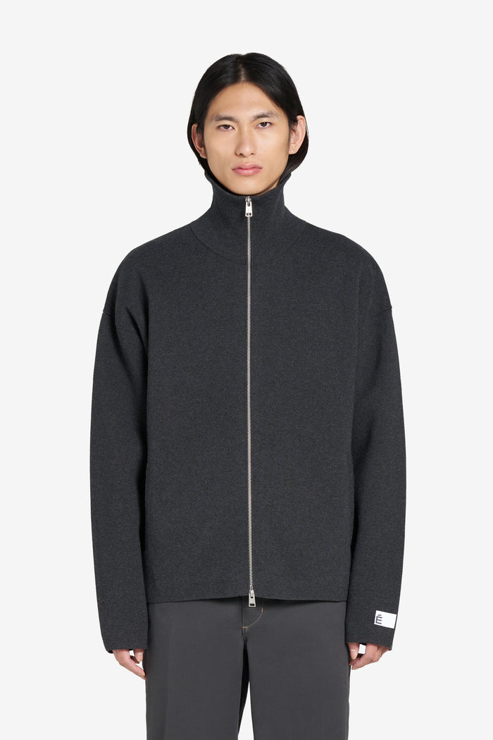 MILANO ZIP CARDIGAN T1 / CHARCOAL