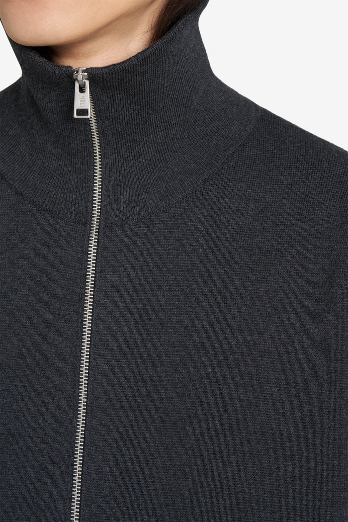 ÉTUDES STUDIO MILANO ZIP CARDIGAN CHARCOAL 2