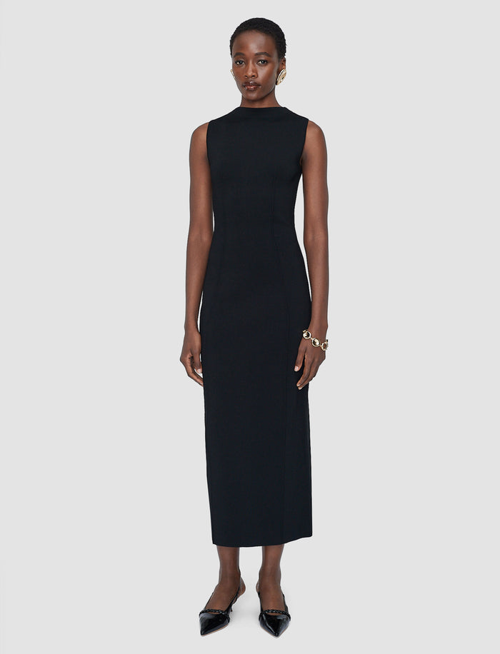 Black Mille Compact Milano Knit Dress - Joseph