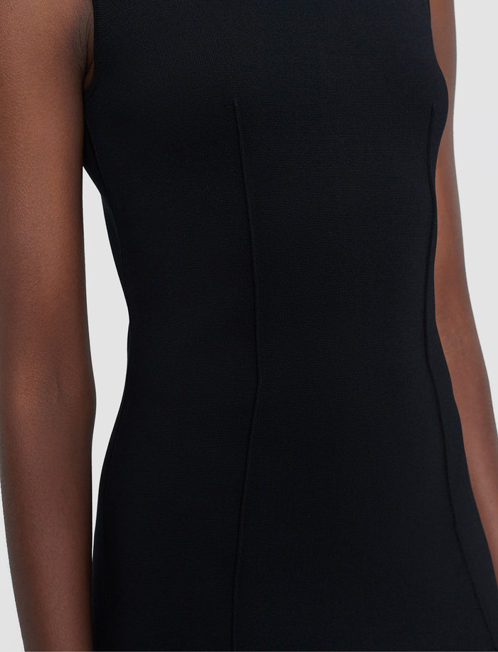 Black Mille Compact Milano Knit Dress - Joseph