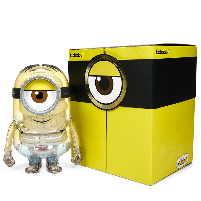 Minions Anatomy 8-inch art figure by Kidrobot, OG Edition, detailed Minions character sculpture with colorful design and collectible appeal.