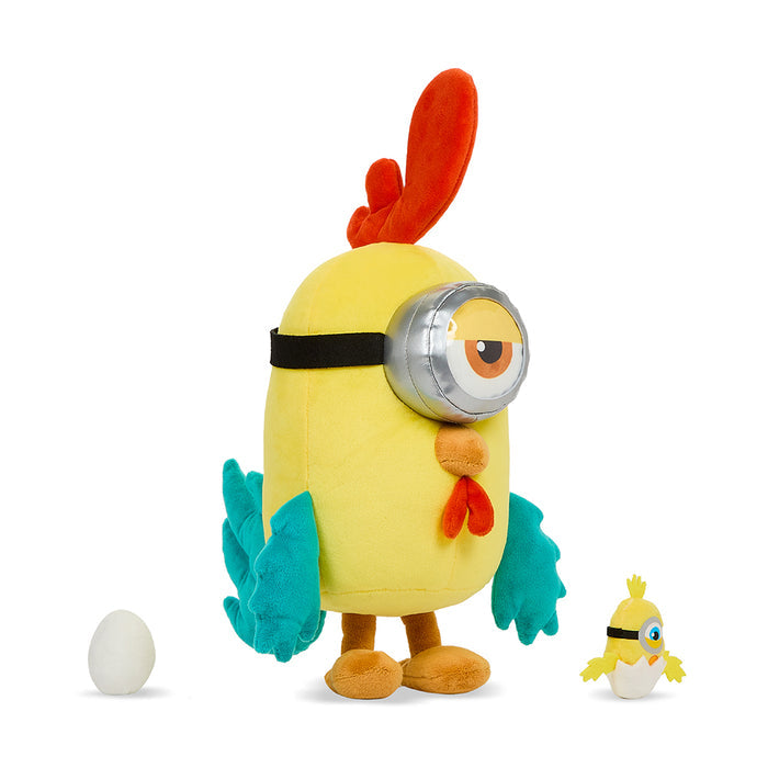 Interactive Minions Chicken plush toy by Kidrobot, large and soft with detailed Minions character features.