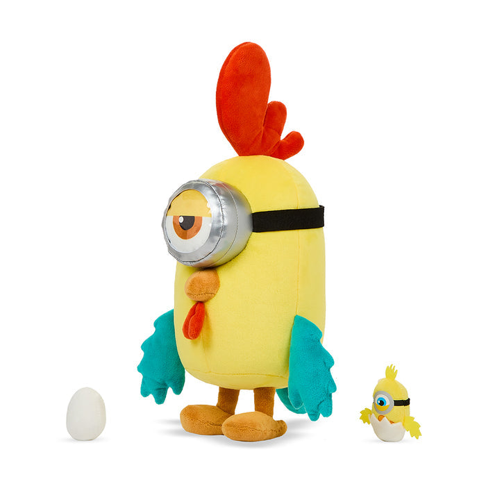 Large Minions Chicken plush toy by Kidrobot, interactive plush featuring the Rise of Gru Minions character in soft fabric.