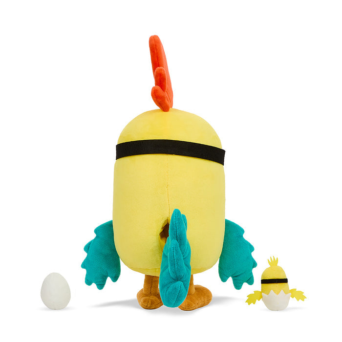 Large Minions Chicken plush by Kidrobot, interactive soft toy featuring the popular Minions character from Rise of Gru.