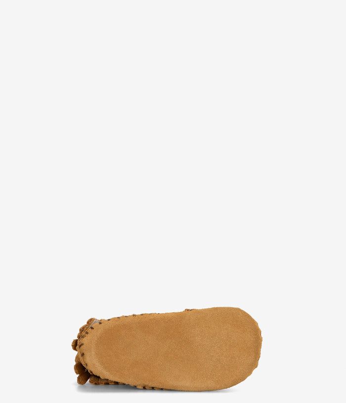 Minnetonka Infant and Toddler Back Flap Bootie - Tan