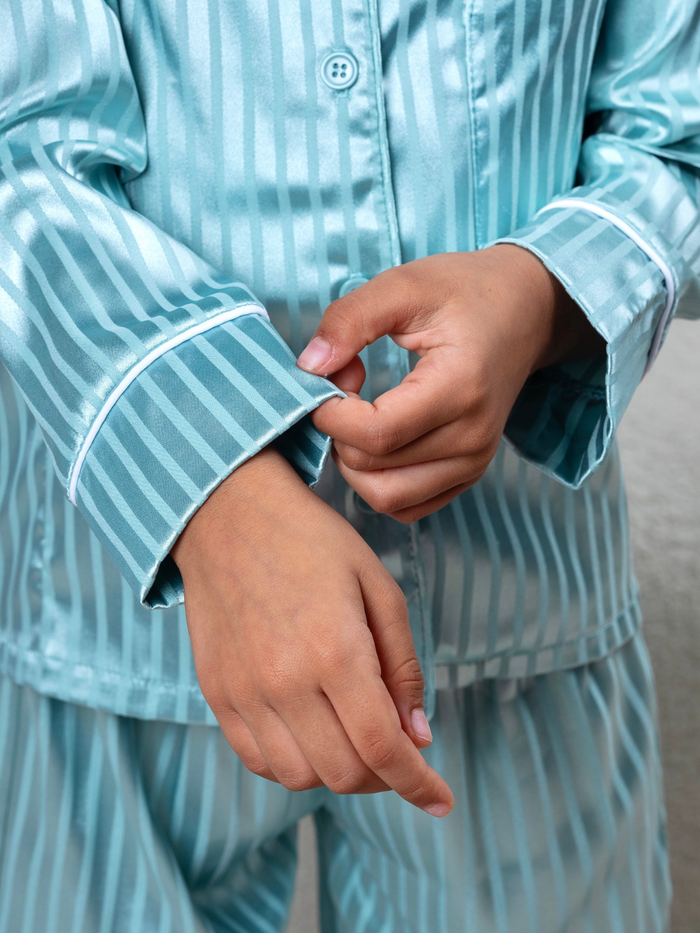 Mint to Dream Satin Stripe Pajama Set