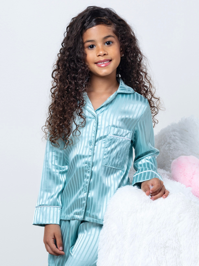 Mint to Dream Satin Stripe Pajama Set