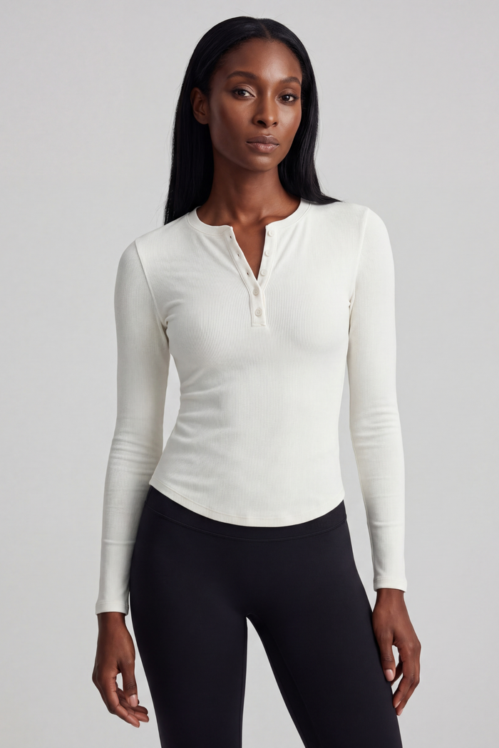 Modal Henley Long Sleeve