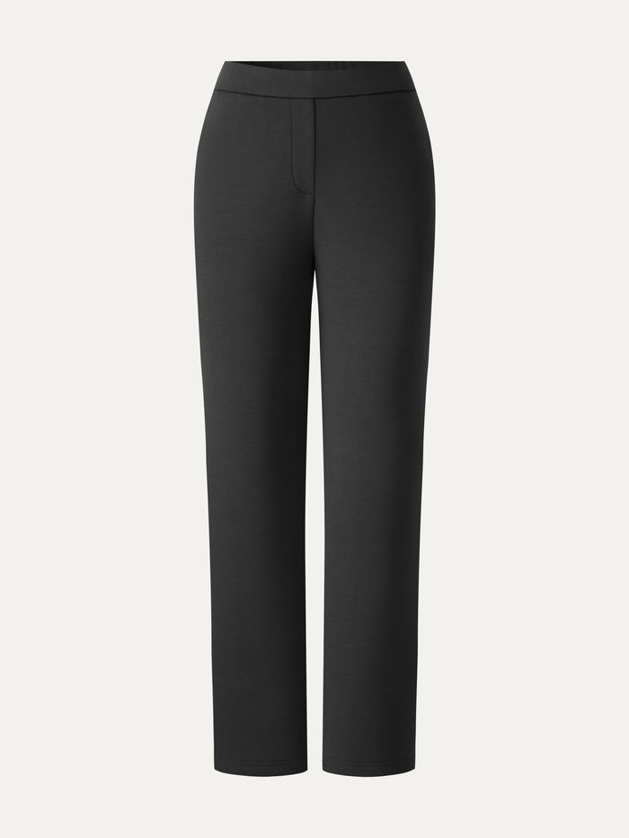 OGLmove Modal Spacer Knit High-Rise Ankled Tapered Pants with Pockets Regular Black