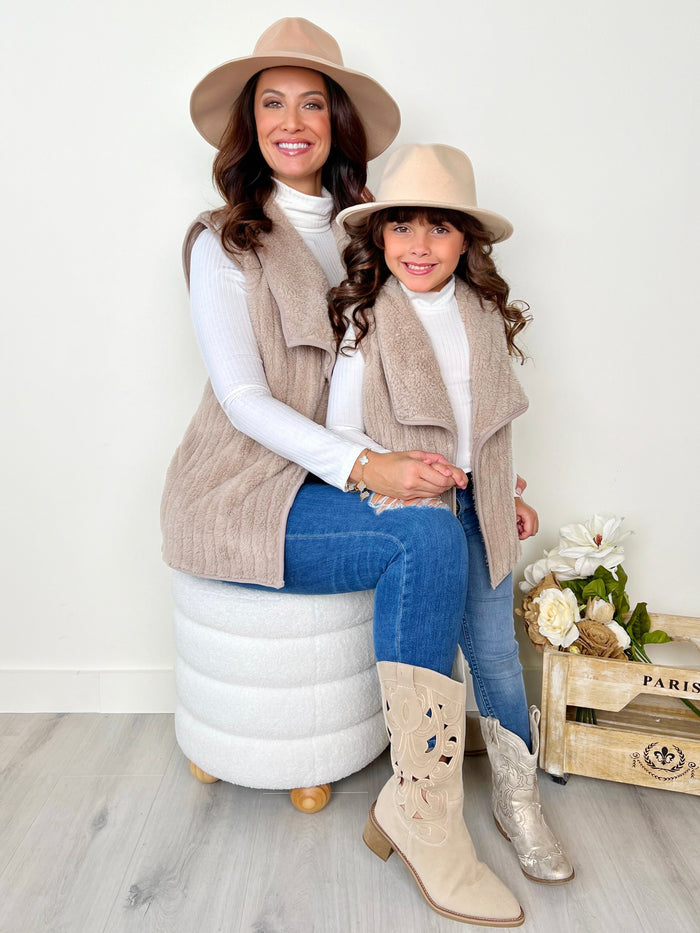 Mommy and Me Cozy Matching Furry Vest Mia Belle Girls