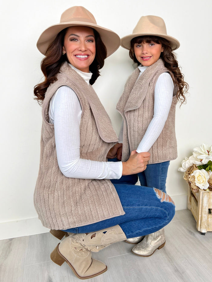 Mommy and Me Cozy Matching Furry Vest Mia Belle Girls