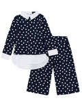 Kids Couture x Mia Belle Girls Mommy & Me Navy Heart Print Dressy Pants Set Size 5/11 Girls XS/M Women