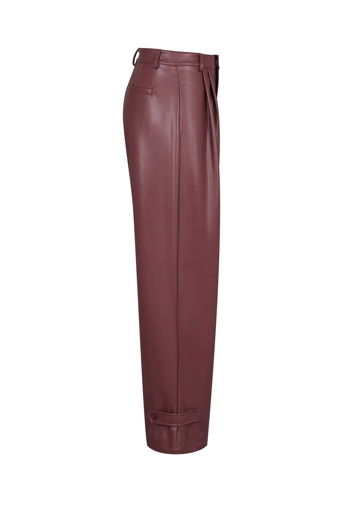 Monique Pu Pleated Pants: Burgundy