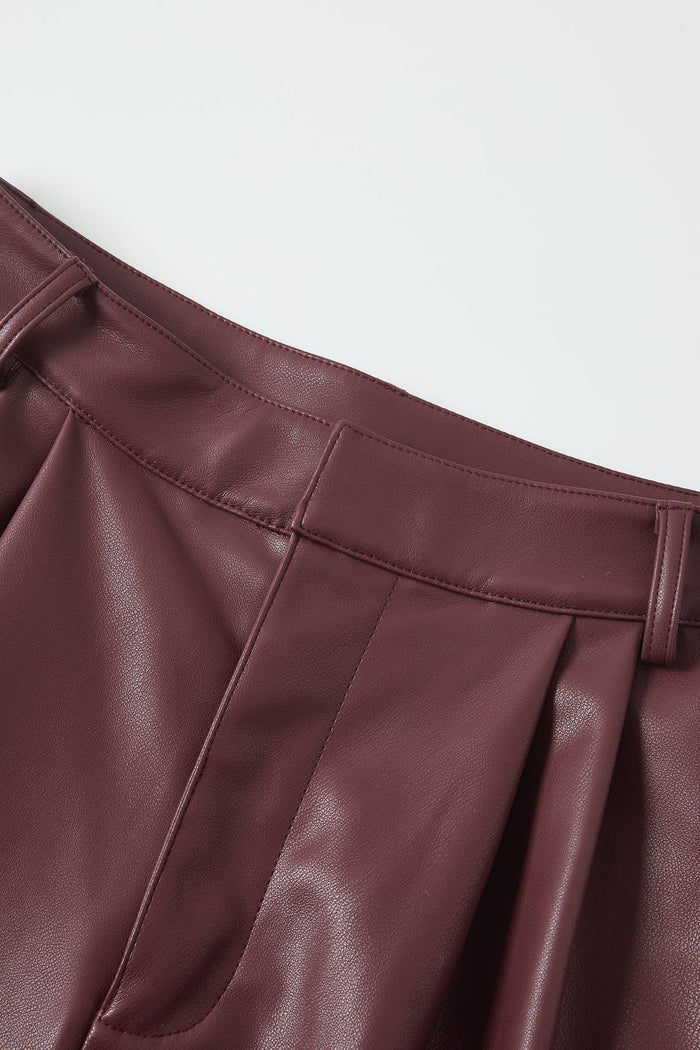 Monique Pu Pleated Pants: Burgundy