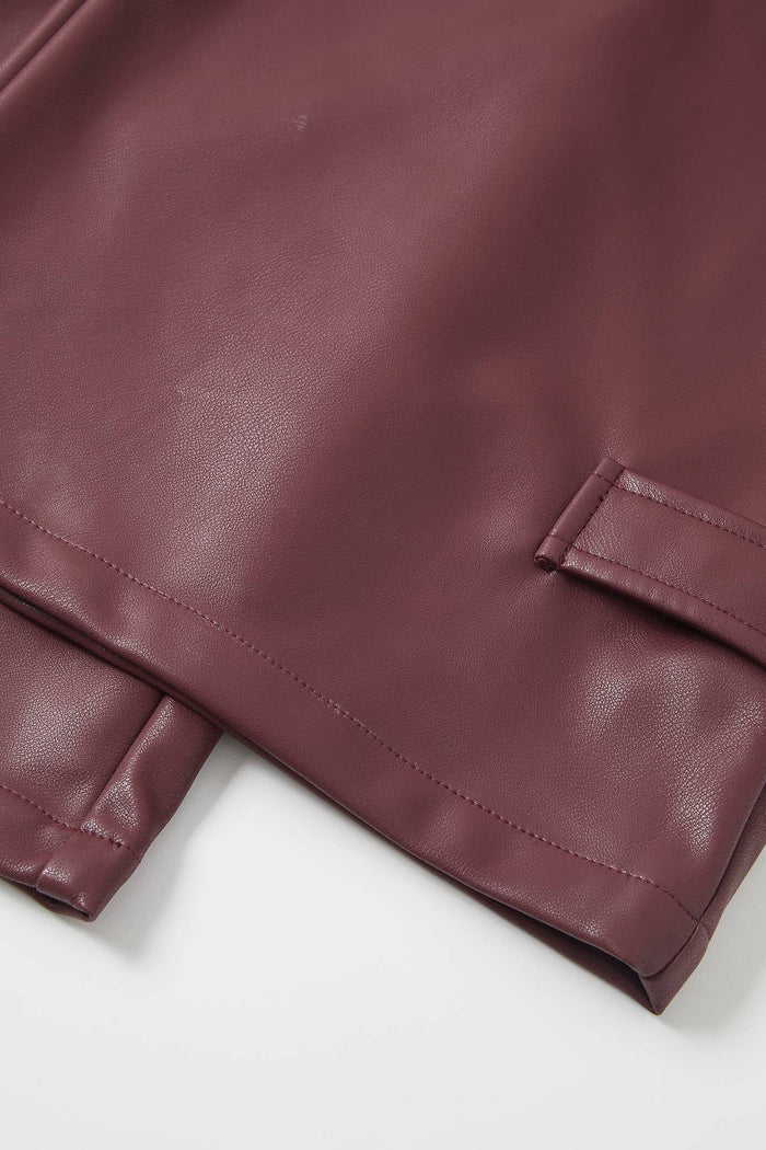Monique Pu Pleated Pants: Burgundy