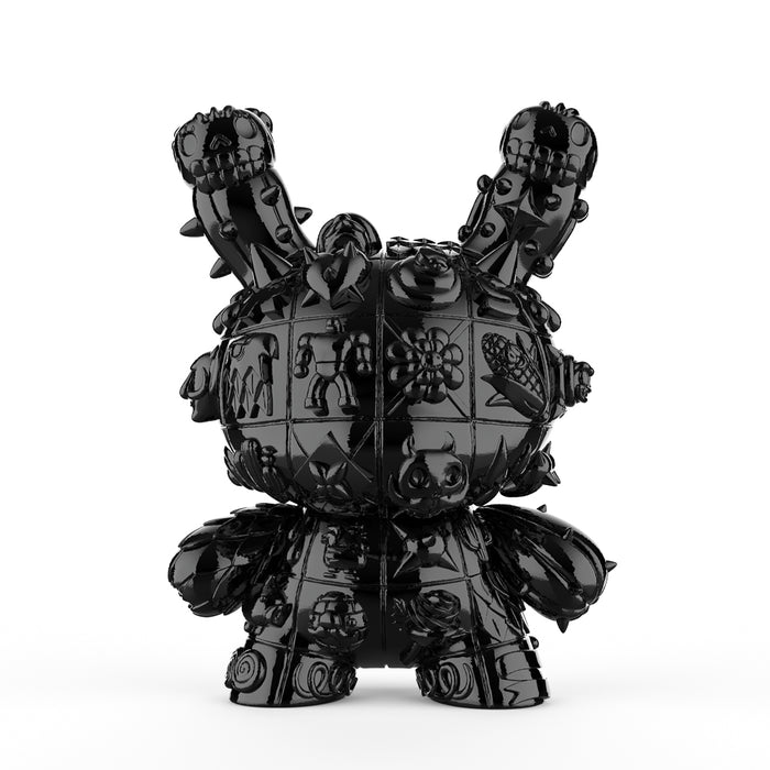 8-inch MONOLITH Dunny vinyl art figure by ROBOT SODA in Onyx Edition, featuring a sleek black electroplate finish and sculpted details.