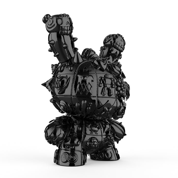 8-inch MONOLITH Dunny vinyl art figure by ROBOT SODA in black electroplate finish, limited edition limited to 300 units.