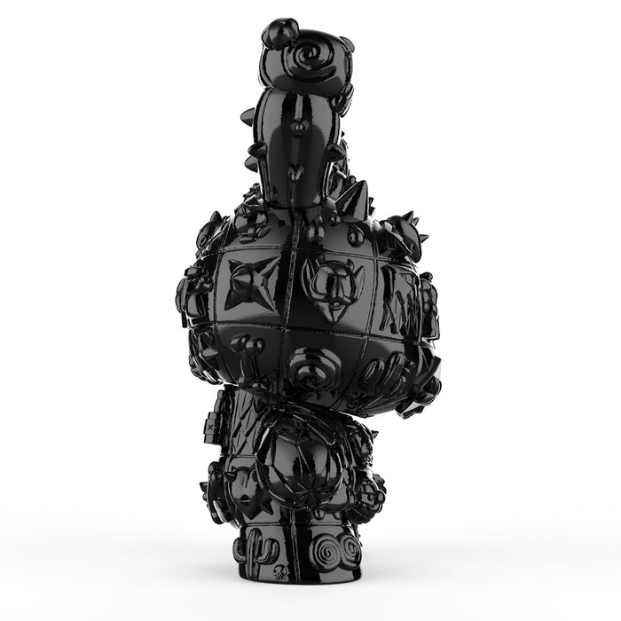 8-inch MONOLITH Dunny vinyl art figure by ROBOT SODA, Onyx Edition with black electroplate finish, limited to 300 pieces.