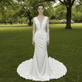 Most Beautiful Mermaid Wedding Dresses with Sheer Long Sleeve - Rosymae