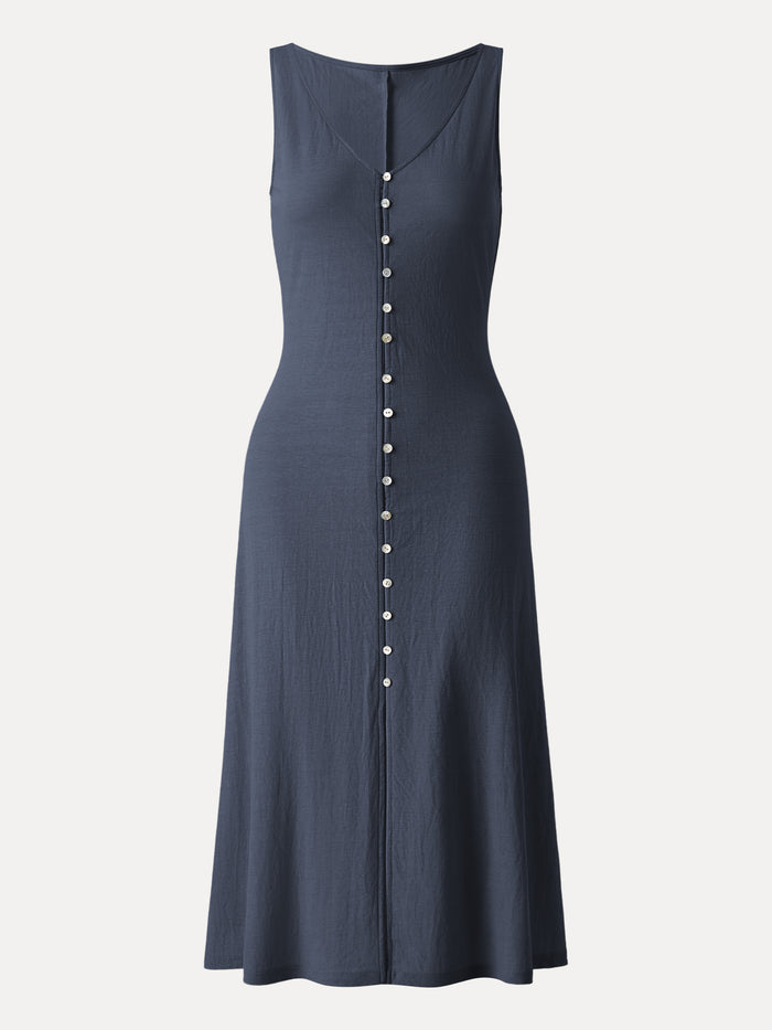 OGLmove Multi-wear V-neck Button Front Midi Vest Dress