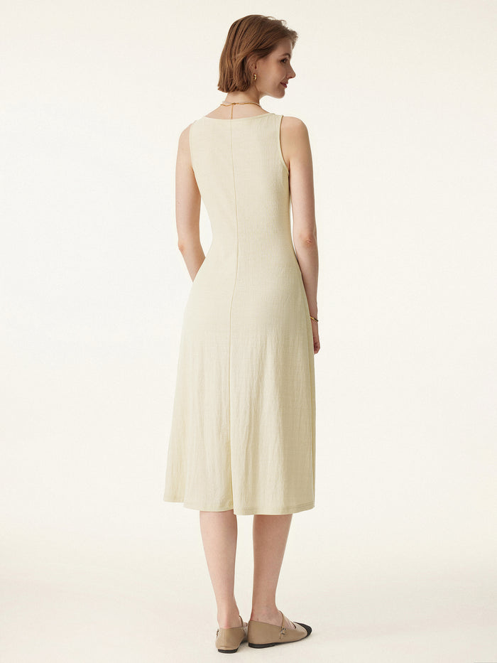 OGLmove Multi-wear V-neck Button Front Midi Vest Dress