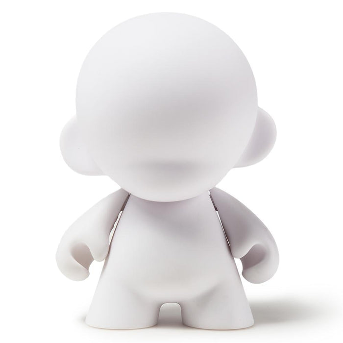 Kidrobot MUNNYWORLD 4-inch blank art toy vinyl figure, customizable art figure by Kidrobot with a plain white design.