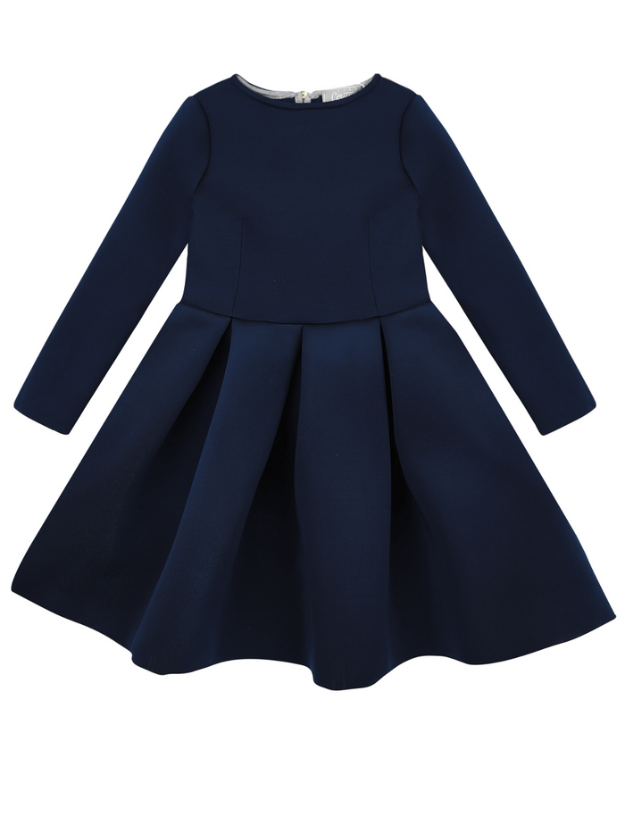 Navy Pleated Midi Dress by Kids Couture Mia Belle Girls